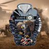 BlueJose Premium Camo Soldiers Multiservice US Veteran Zip Hoodie