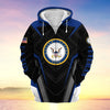 BlueJose US Veteran Proudly Served Multiservice Zip Hoodie