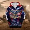 BlueJose Premium Land Of The Free US Veteran Zip Hoodie