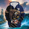 BlueJose Premium Eagle US Veteran Zip Hoodie