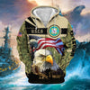 BlueJose Premium Honoring All Who Served US Veteran Zip Hoodie