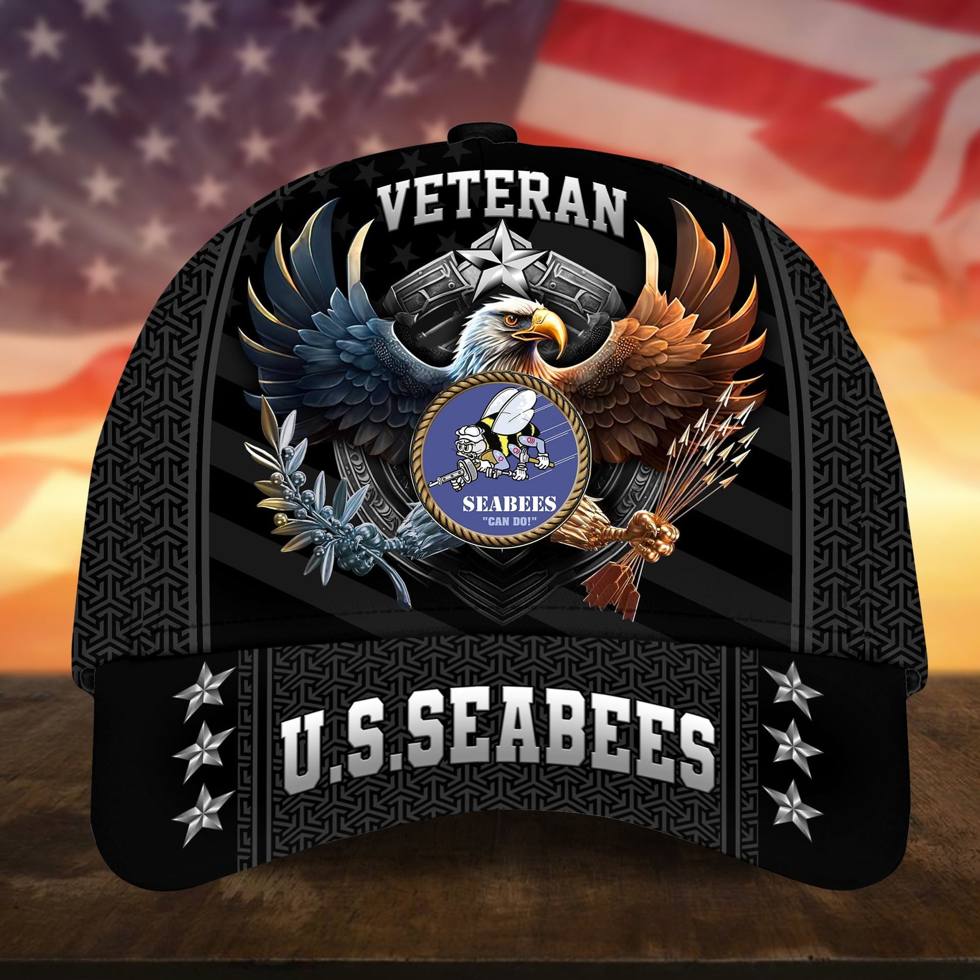 BlueJose Premium US Military Services US Veteran Cap APVC260702