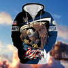 BlueJose Premium Eagle US Veteran Zip Hoodie