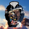 BlueJose Premium Eagle US Veteran Zip Hoodie