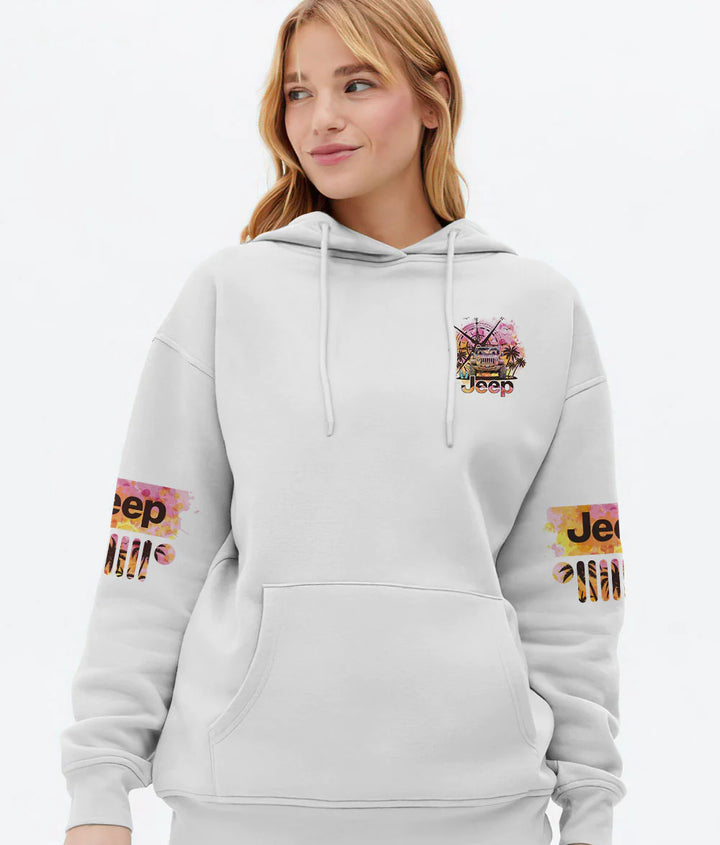 BlueJose Jeep Life Compass Beach Painting Hoodie
