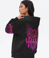 BlueJose Jeep Life Compass Pink Flag Hoodie