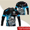 BlueJose Darts Skull Personalized Name, Team Name Hoodie