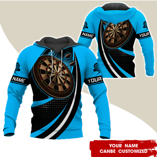 BlueJose  Black Spot Pattern Customized Name Darts Hoodie