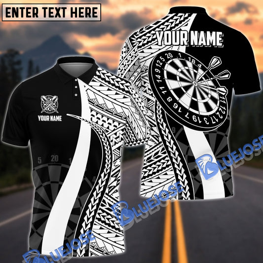 BlueJose Darts Tribal Pattern Personalized Name, Team Name Pocket Shirt (4 Colors)