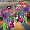 BlueJose Bowling Retro Graffiti Customized Name, Team Name 3D Shirt (4 Colors)