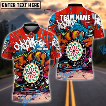 BlueJose Darts Skateboard Graffiti King Style Personalized Name, Team Name Shirt (4 Colors)