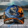 BlueJose Fishing Blue Sunset Ocean Camo Personalized Name Classic 3D Cap (13 Breeds)
