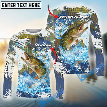Bluejose Pike Fishing Hooked On Victory Custom Name & Team Name 3D Shirts