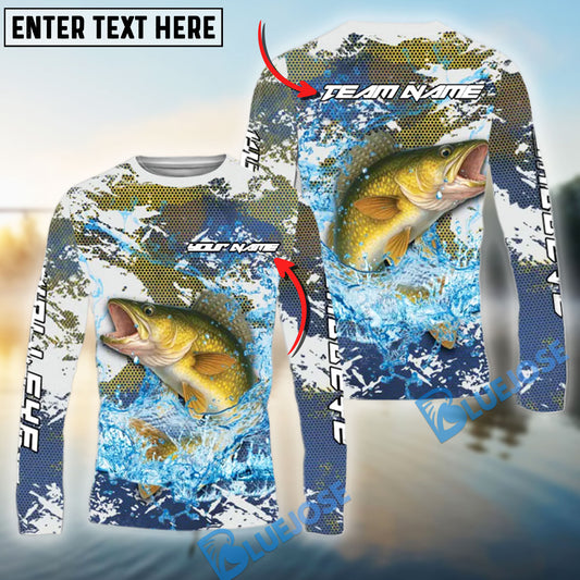 Bluejose Walleye Fishing Hooked On Victory Custom Name & Team Name 3D Shirts