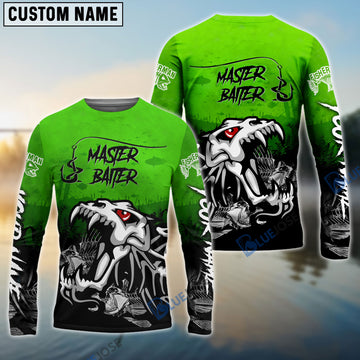 BlueJose Master Baiter Green Custom Name Fishing Shirt