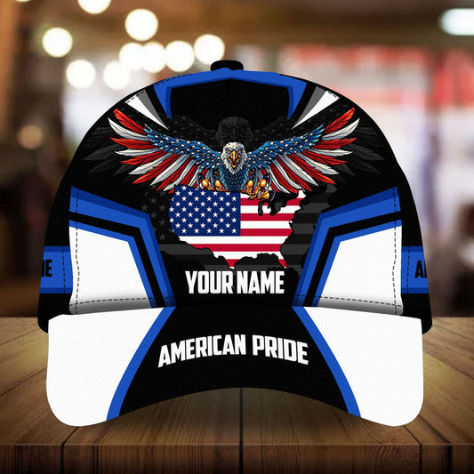 BlueJose Premium American Pride Eagle Patriotic 3D Cap Multicolor Personalized