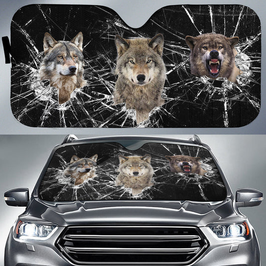 BlueJose Wolf All Over Printed 3D Sun Shade