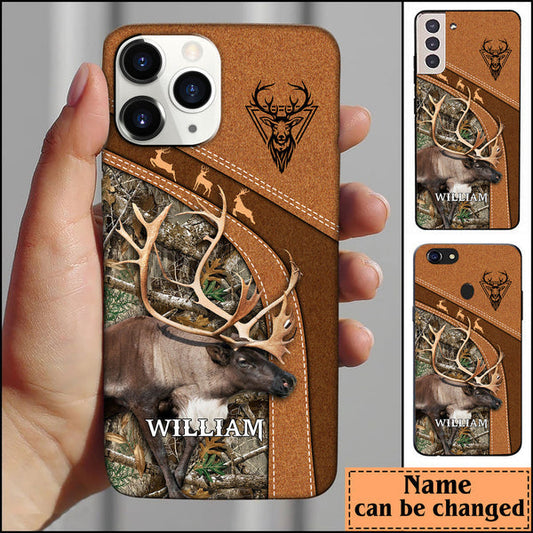 BlueJose Reindeer Hunting Personalized Name Phone Case