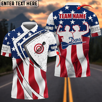 BlueJose Dart Flag Personalized Name, Team Name Shirt