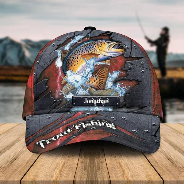 BlueJose Personalized  Fish Aholic Red Light Cap
