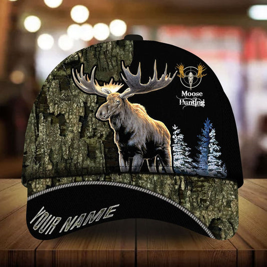 BlueJose Loralle Moose Hunting Personalized Cap