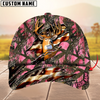 BlueJose Deer Hunting Eternity Cracked Flag Multicolor Personalized Name 3D Cap