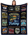BlueJose I'd Rather Be Fishing Blanket