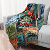 BlueJose Hooked On Fishing Vintage Blanket