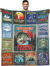 BlueJose Hooked On Fishing Vintage Blanket