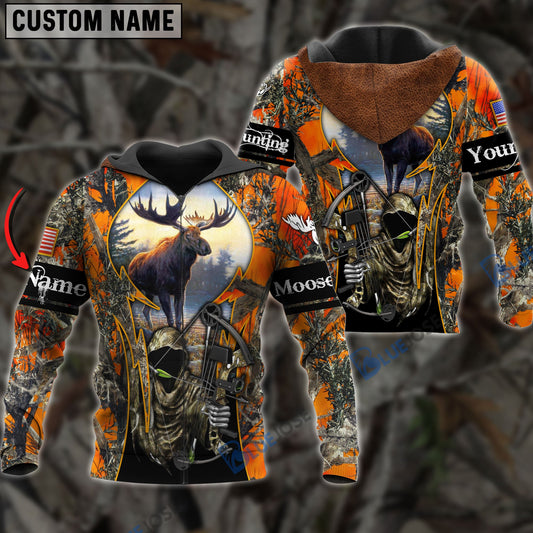 BlueJose Customized Name Moose Hunting Grim Reaper 3D Shirts