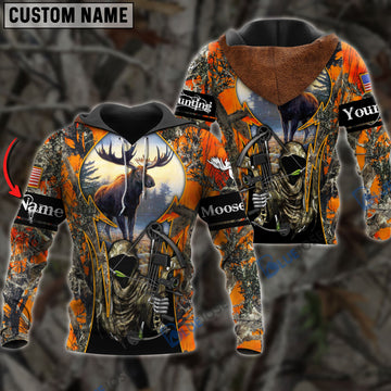 BlueJose Customized Name Moose Hunting Grim Reaper 3D Shirts