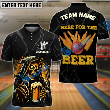 BlueJose Bowling Grim Reaper Beer Personalized Name, Team Name 3D Shirt