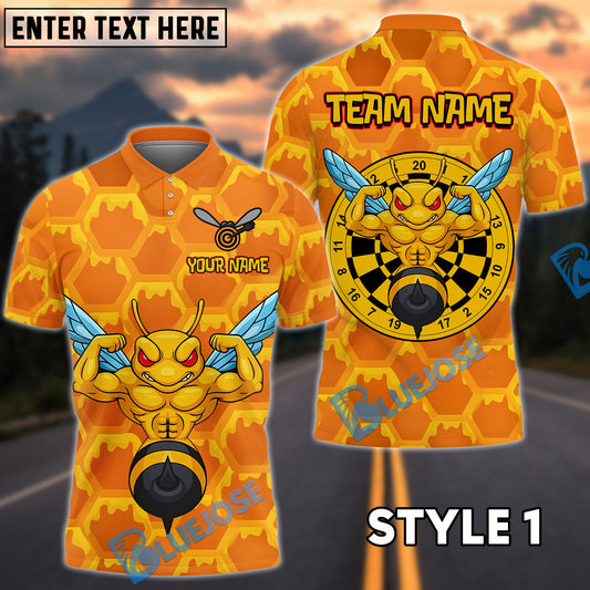 BlueJose Darts Bee Sting Customized Name, Team Name 3D Shirt (4 Colors)