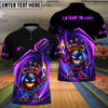 BlueJose Bowling And Pins Crown Flame Black Gold Lightning Customized Name, Team Name 3D Shirt (4 Colors)