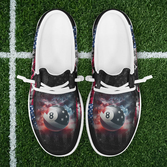 BlueJose Billiards Ball 8 Pool Smoke US Flag Mesh Dude Shoes