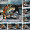 BlueJose Fishing Orange Camo Graphic Personalized Name Classic 3D Cap (13 Breeds)