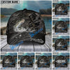 BlueJose Fishing Reaper Cracked Steel Skull Artwork Personalized Name Classic 3D Cap (13 Breeds)