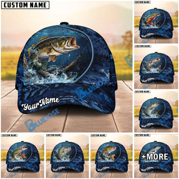 BlueJose Fishing Underwater River Scene Design Personalized Cap (13 Breeds)
