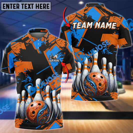 BlueJose Bowling And Pins Two World Collapse Customized Name 3D Shirt (4 Colors)