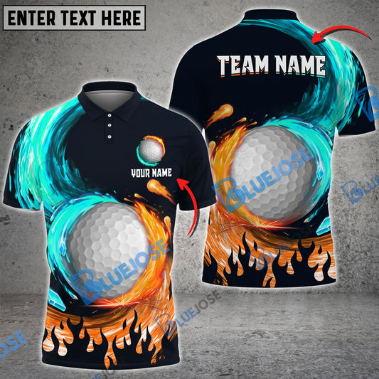 BlueJose Golf Spinning Paint Customized Name, Team Name 3D Shirts (4 Colors)