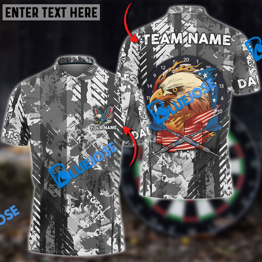 BlueJose Darts American Patriot Eagle Camo Personalized Name Shirt (4 Colors)