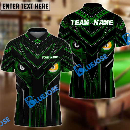 BlueJose Billiards Ball 8 & 9 Cyber Eyes Personalized Shirt (4 Colors)