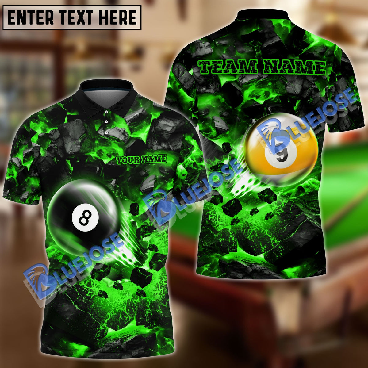 BlueJose Billiards Ball 8&amp;9 Shoot And Destroy Personalized Name Shirt (4 Colors)