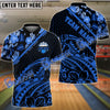 BlueJose Bowling And Pins Polynesian Pattern Customized Name 3D Shirt (5 Colors)