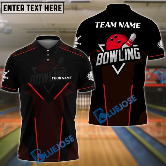 BlueJoses Bowling And Pins Sport Basic Customized Name 3D Shirt ( 5 Colors)