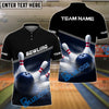 BlueJoses Bowling And Pins Basic White Black Customized Name 3D Shirt ( 6 Colors)