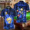 BlueJose Billiards Ball 9 Grunge Line Personalized Name, Team Name Shirt (6 Colors)