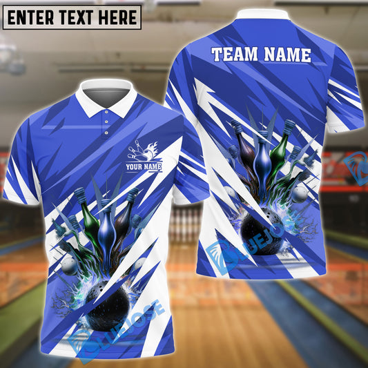 BlueJose Bowling And Pins Lightning Personalized Name Team Name 3d Shirt (4 Colors)