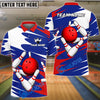 BlueJose Bowling And Pins Twin Side Multicolor Options Personalized Name, Team Name 3D Shirt (4 Colors)