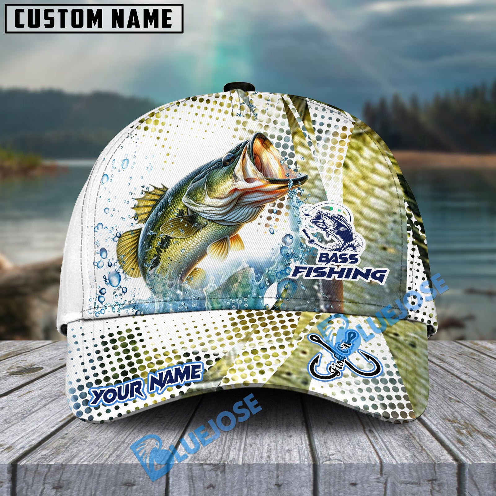 BlueJose Personalized Bass Fishing Skinfish Water Sport Pattern Classic Cap